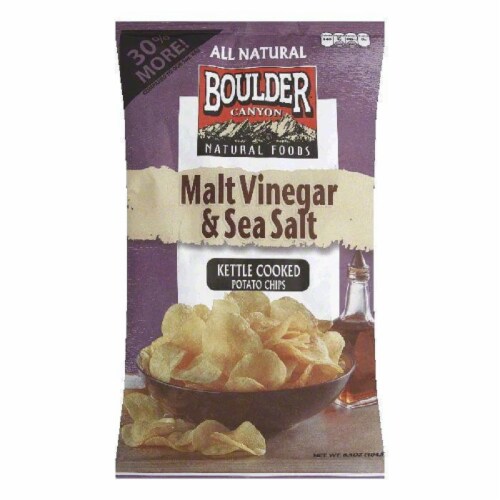 Boulder Canyon Hickory Barbeque Kettle Cooked Potato Chips, 6.5 Oz (Pack of 12) Perspective: front