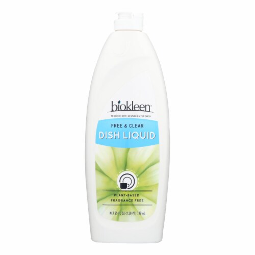 Biokleen Dish Liquid - Natural - Free and Clear - 25 oz - Case of 6 Perspective: front