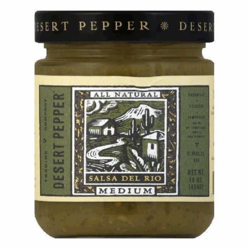 Desert Pepper Medium Green Salsa Del Rio, 16 OZ (Pack of 6) Perspective: front