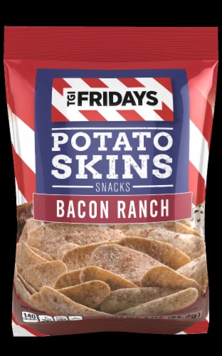 TGI Fridays Bacon Ranch Potato Skin chips, 3 Ounce -- 6 per case. Perspective: front