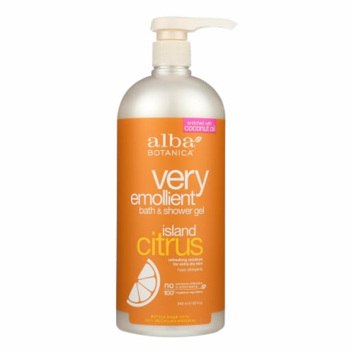 Alba Botanica - Very Emollient Bath and Shower Gel - Island Citrus - 32 fl oz Perspective: front