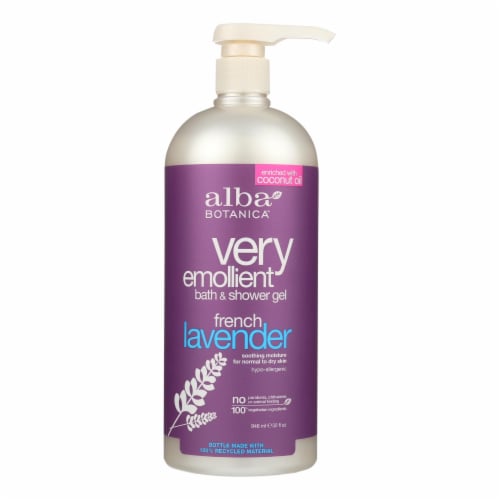 Alba Botanica - Very Emollient Bath and Shower Gel - French Lavender - 32 fl oz Perspective: front