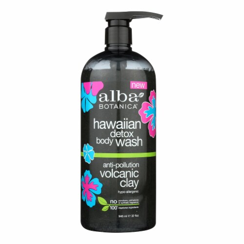 Alba Botanica - Hawaiian Detox Body Wash - Anti-Pollution Volcanic Clay - 32 fl oz Perspective: front