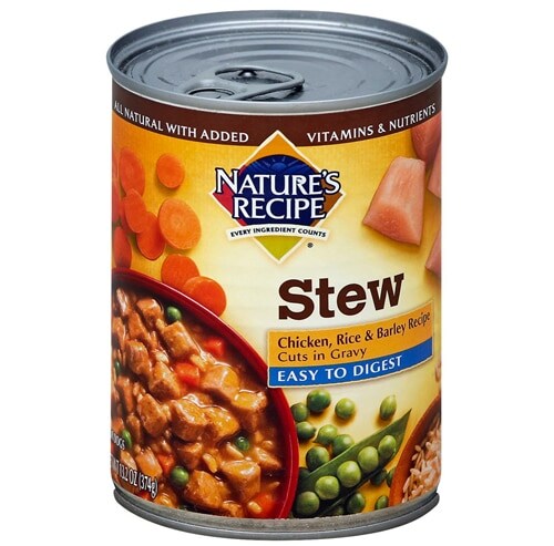 Nature's Recipe Easy to Digest Chicken Stew Wet Dog Food Case Perspective: front