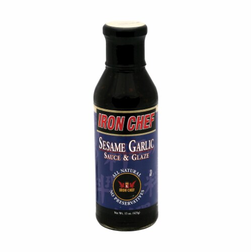 Iron Chef Sauce and Glaze - Sesame Garlic - Case of 6 - 15 oz. Perspective: front