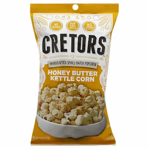 G.H Cretors Popcorn Honey Butter Kettle Corn , 7.5oz (Pack of 12) Perspective: front