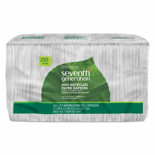 100% Recycled Napkins, 1-Ply, 11 1/2 x 12 1/2, White, 250/Pack, 12 Packs/Carton 100% Recycled Napkins, 1-Ply, 11 1/2 x 12 1/2, White, 250/Pack, 12 Packs/Carton