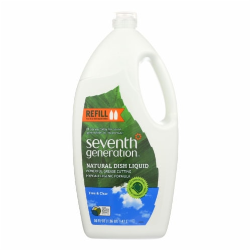 Seventh Generation Dish Liquid - Free and Clear - Case of 6 - 50 Fl oz. Perspective: front