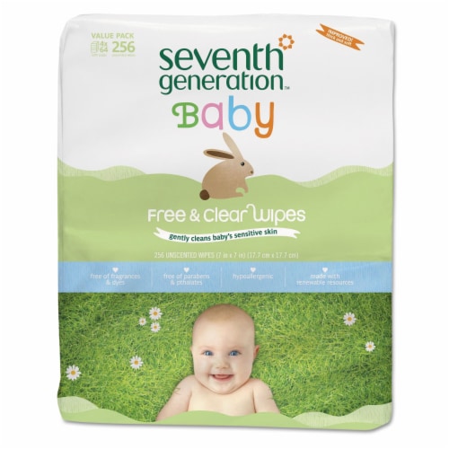 Seventh Generation Free & Clear Baby Wipes Refill Unscented 34219PK Perspective: front
