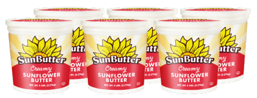 Sunbutter Creamy Sunflower Butter, 5 lb (6 Count) Perspective: front