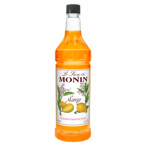 Mango Flavor Syrup -- 4 Case 1 Liter Perspective: front