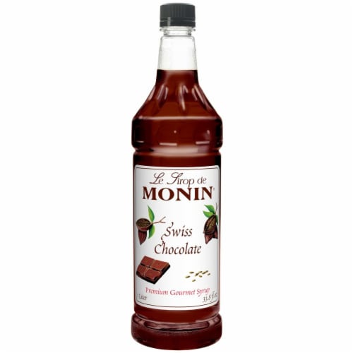 Monin Swiss Chocolate Syrup, 1 Liter -- 4 per case. Perspective: front