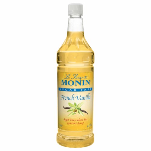 Monin French Vanilla Sugar Free Syrup, 1 Liter -- 4 per case. Perspective: front