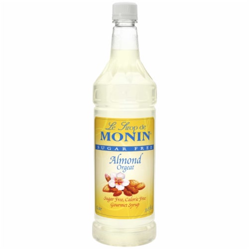 Monin Sugar Free Almond Gourmet Syrup, 1 Liter -- 4 per case. Perspective: front