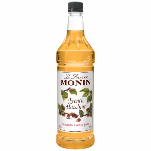 Monin French Hazelnut Premium Gourmet Syrup, 1 Liter -- 4 per case. Perspective: front