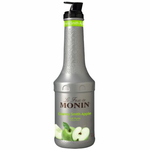 Monin Granny Smith Apple Puree, 1 Liter -- 4 per case. Perspective: front