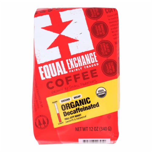 Equal Exchange Organic Drip Coffee - Decaf - Case of 6 - 12 oz. Perspective: front
