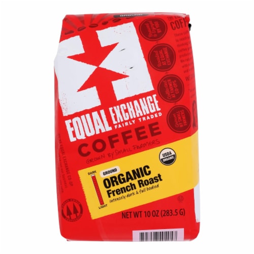 Equal Exchange Organic Drip Coffee - French Roast - Case of 6 - 10 oz. Perspective: front