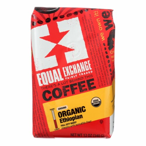Equal Exchange Organic Drip Coffee - Ethiopian - Case of 6 - 12 oz. Perspective: front
