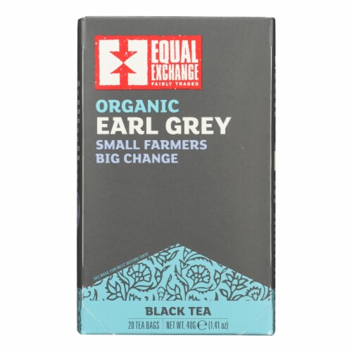 Equal Exchange Organic Earl Grey Tea - Grey Tea - Case of 6 - 20 Bags Perspective: front