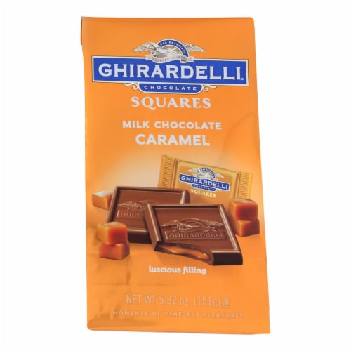 Ghirardelli Milk Chocolate Caramel Squares  - Case of 6 - 5.32 OZ Perspective: front