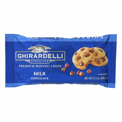 Ghirardelli Milk Chocolate Premium Baking Chips Perspective: front