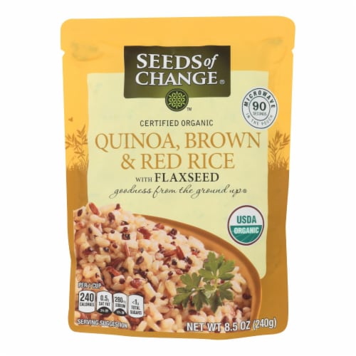 Seeds of Change Organic Quinoa Brown and Red Rice with Flaxseed - Case of 12 - 8.5 oz Perspective: front