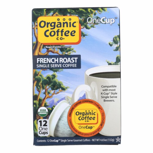 Organic Coffee Company OneCups - French Roast - Case of 6 - 4.65 oz. Perspective: front