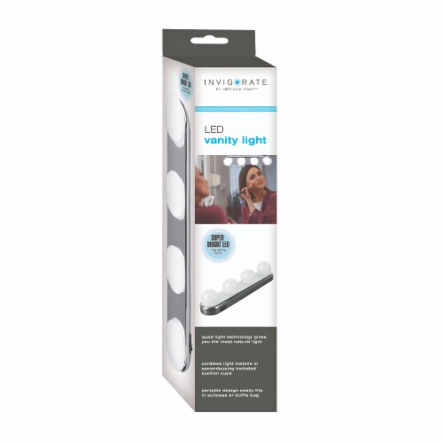 Portable Vanity Mirror LED Light Strip 4 Bulbs Battery Operated 1