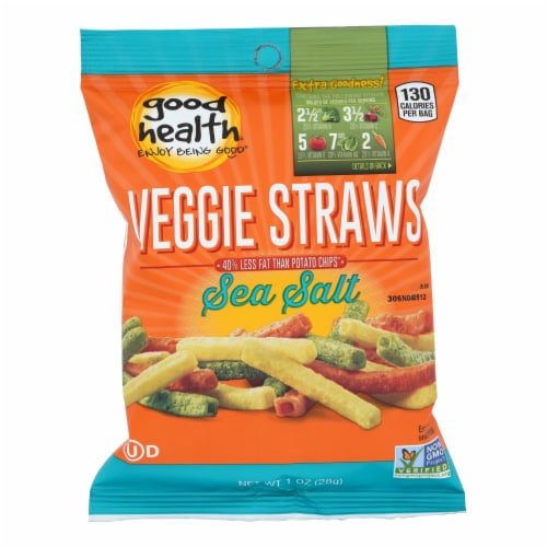 Good Health Veggie Straws - Sea Salt - Case of 24 - 1 oz. Perspective: front