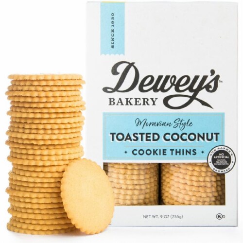 Dewey's Bakery Toasted Coconuts Cookie Thins .9OZ PK 6 Perspective: front
