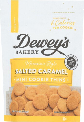 Dewey's Bakery Salted Caramel Mini Cookie Thins .5 OZ PK 6 Perspective: front