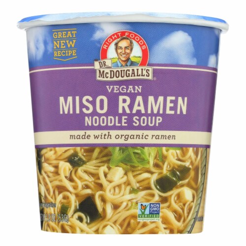 Dr. McDougall's Vegan Miso Ramen Soup Big Cup with Noodles - Case of 6 - 1.9 oz. Perspective: front