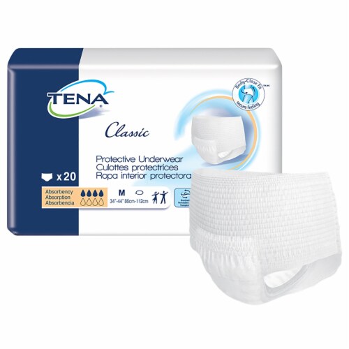 TENA Classic Disposable Underwear Pull On with Tear Away Seams Medium,  72513, 80 Ct, Medium, 80 ct - Jay C Food Stores