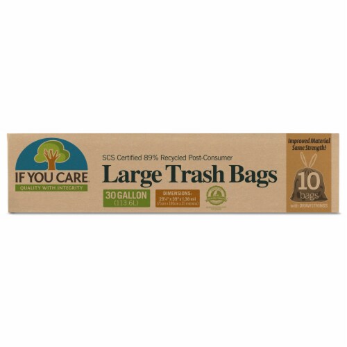 If You Care Trash Bags - Recycled - Case of 12 - 10 Count Perspective: front