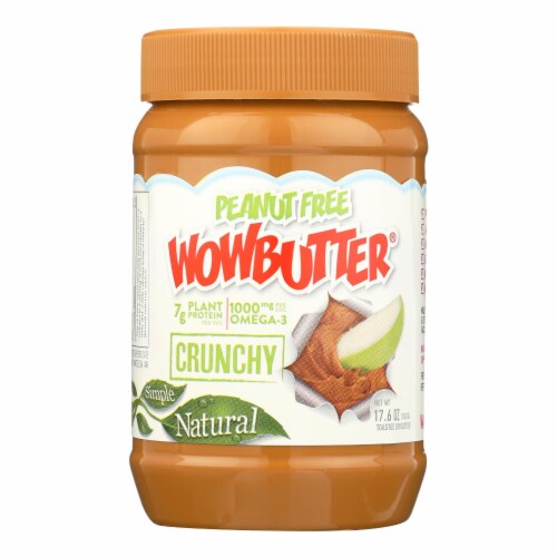 WOWBUTTER Crunchy Peanut Free Spread - Case of 6 - 17.6 oz. Perspective: front