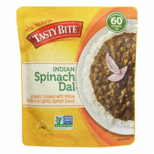 Tasty Bite Entree - Indian Cuisine - Spinach Dal - Indian - 10 oz - case of 6 Perspective: front