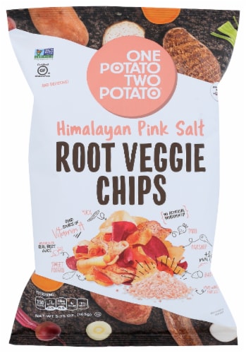 One Potato Two Potato Himalayan Pink Salt Root Veggie Chips Gluten Free, 5.75oz (Pack of 12) Perspective: front