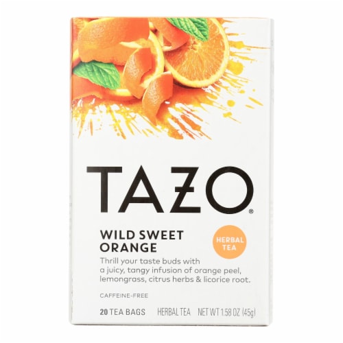 Tazo Tea Herbal Tea - Wild Sweet Orange - Case of 6 - 20 BAG Perspective: front