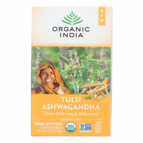 Organic India™ Tulsi Ashwagandha Infusion Bags Perspective: front