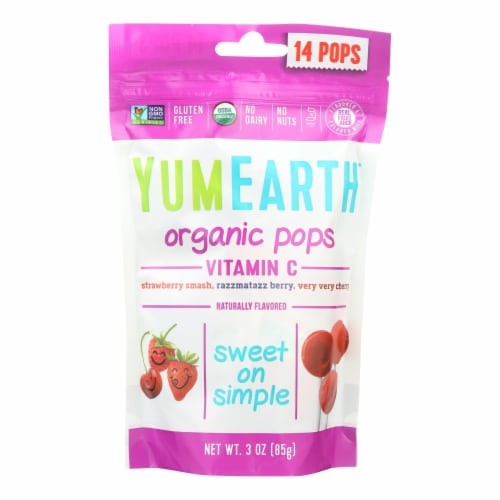 Yummy Earth Organic Vitamin C Pops - 3 oz - Case of 6 Perspective: front