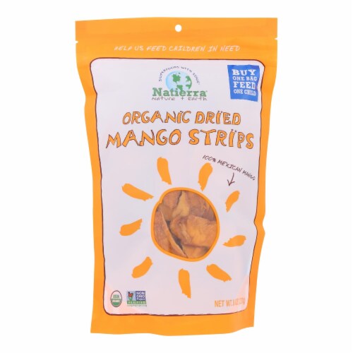 Natierra - Dried Mango Organic Strips - Case of 6 - 8 OZ Perspective: front