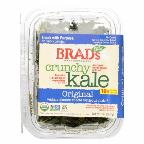 Brad's Plant Based - Crunchy Kale - Original - Case of 12 - 2 oz. Perspective: front