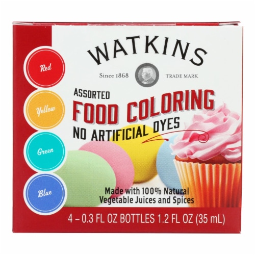 J.R. Watkins Food Coloring - Assorted - Case of 6 - 4 Count Perspective: front