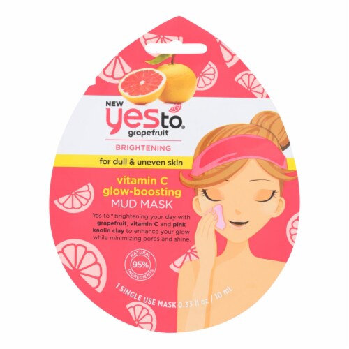 Yes To - Grapefruit - Vitamin C Glow-Boosting Mud Mask-Brightening-Case of 6-0.33 fl oz. Perspective: front
