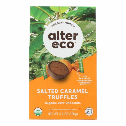 Alter Eco Americas Truffles - Salted Caramel - Case of 8 - 4.2 oz. Perspective: front