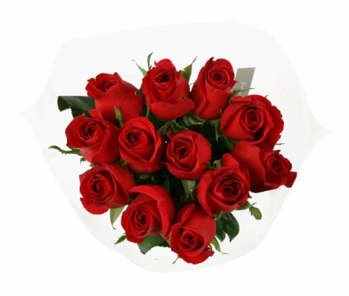 Passion Growers Dozen Red Rose Bunch (Approximate Delivery is 1-3 Days) Perspective: front