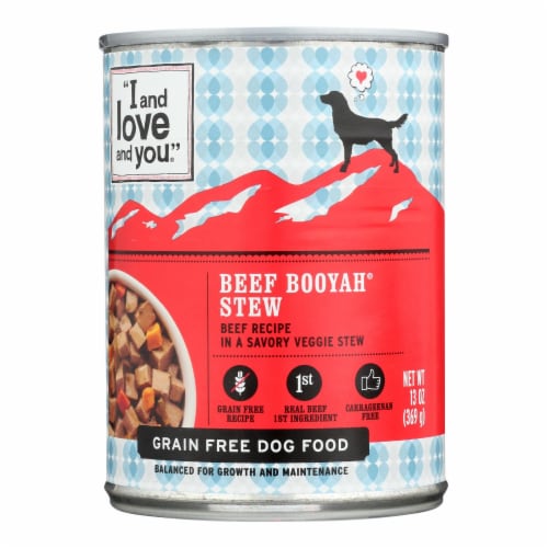 I and Love and You Beef Booyah Stew Wet Dog Food Perspective: front