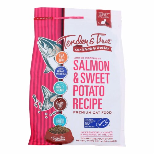 Tender & True - Cat Food Salmon Sweet Pot - Case of 6 - 3.00 LB Perspective: front