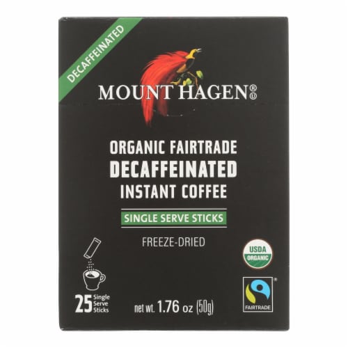 Mount Hagen - Organic Fairtrade Decaffeinated Instant Coffee 25ct - Case of 8 - 1.76 OZ Perspective: front